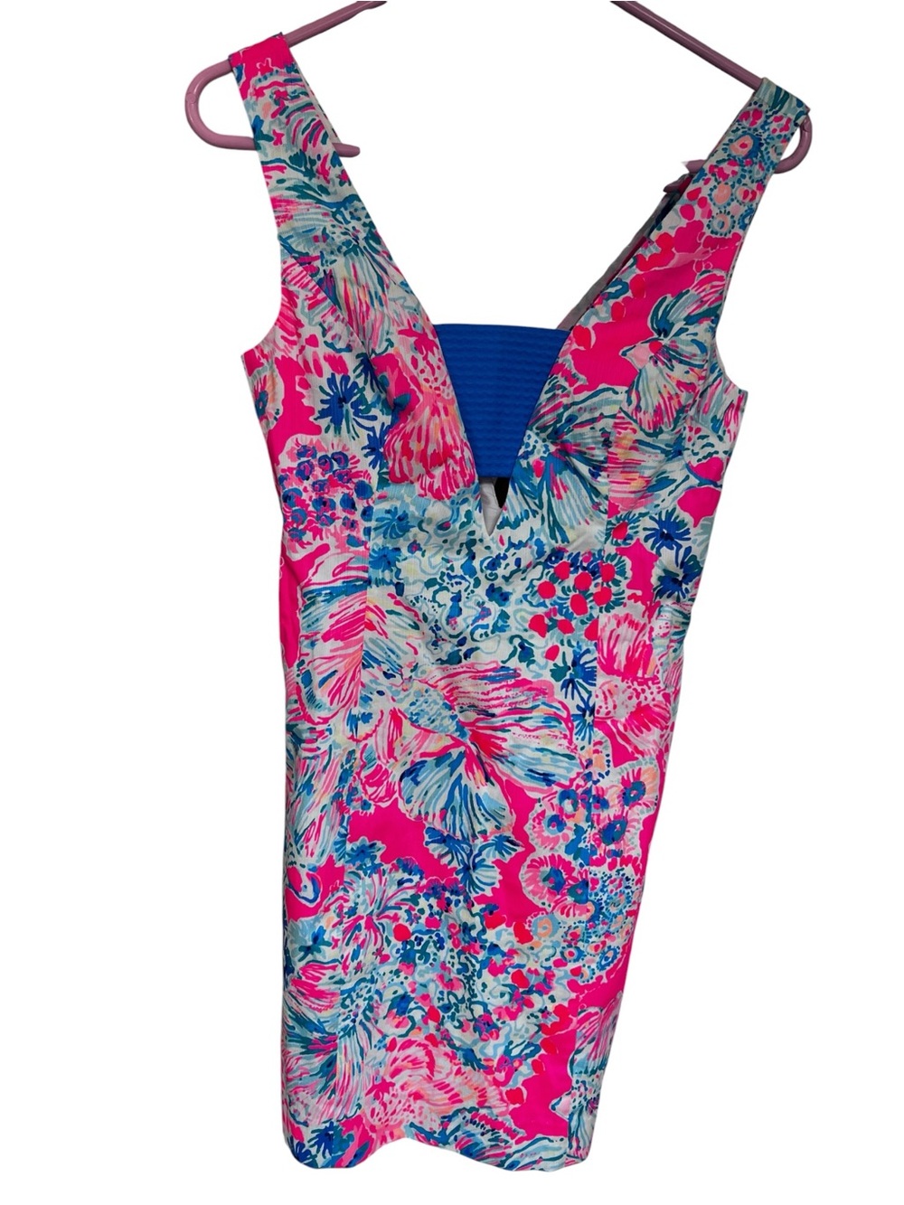 NWT Lilly Pulitzer Pink, Teal & Blue Floral Shift Dress - Picture 2 of 6